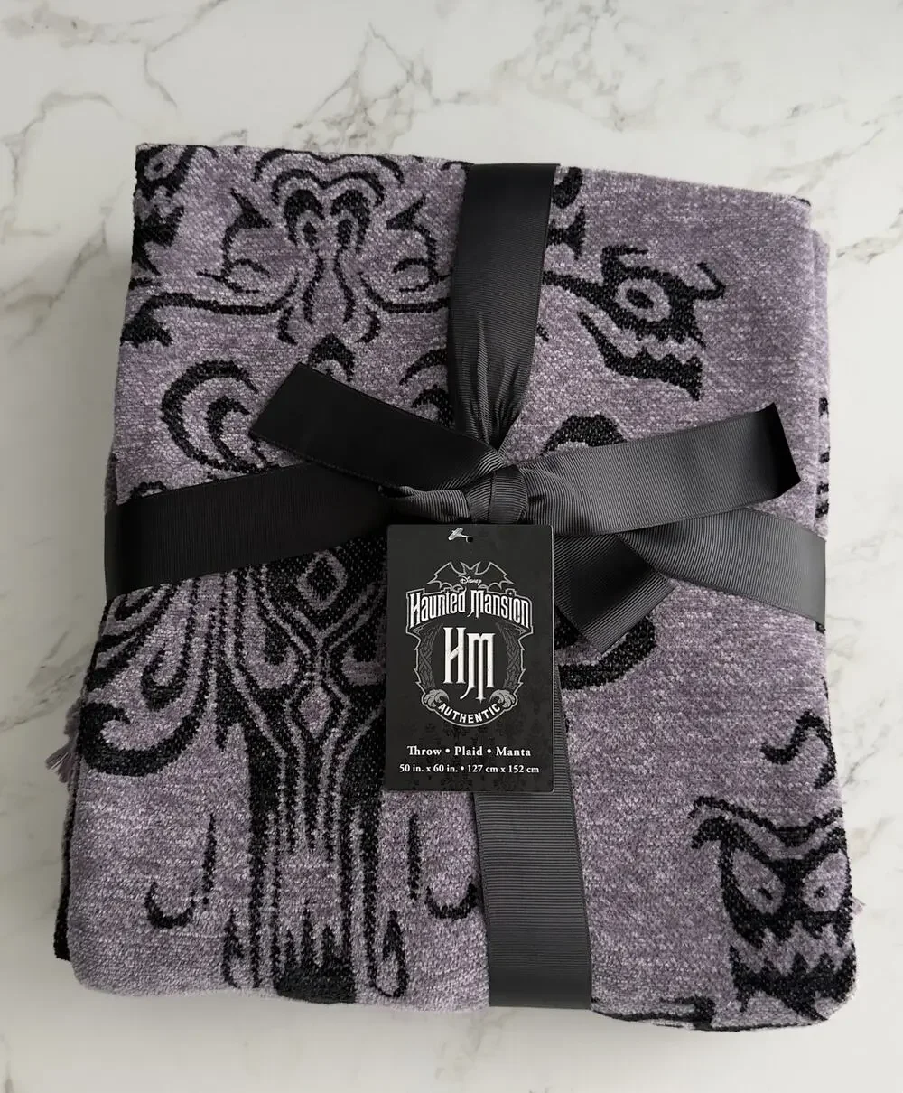 Disney Haunted Mansion Wallpaper Chenille Throw Blanket 50x60 NEW